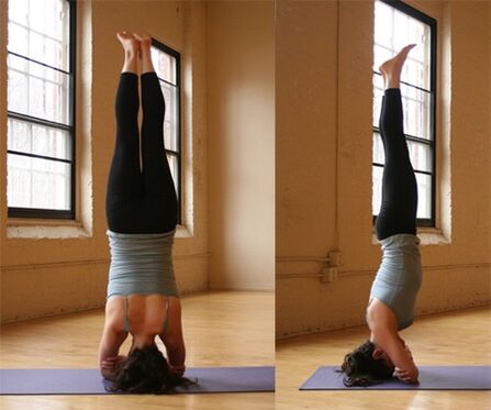 yoga headstand alang sa pagkawala sa timbang